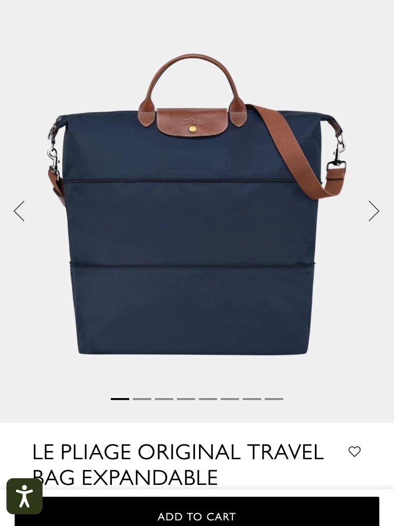 Longchamp Le Pliage Travel Bag Expandable Cobalt Blue - Recycled Canvas